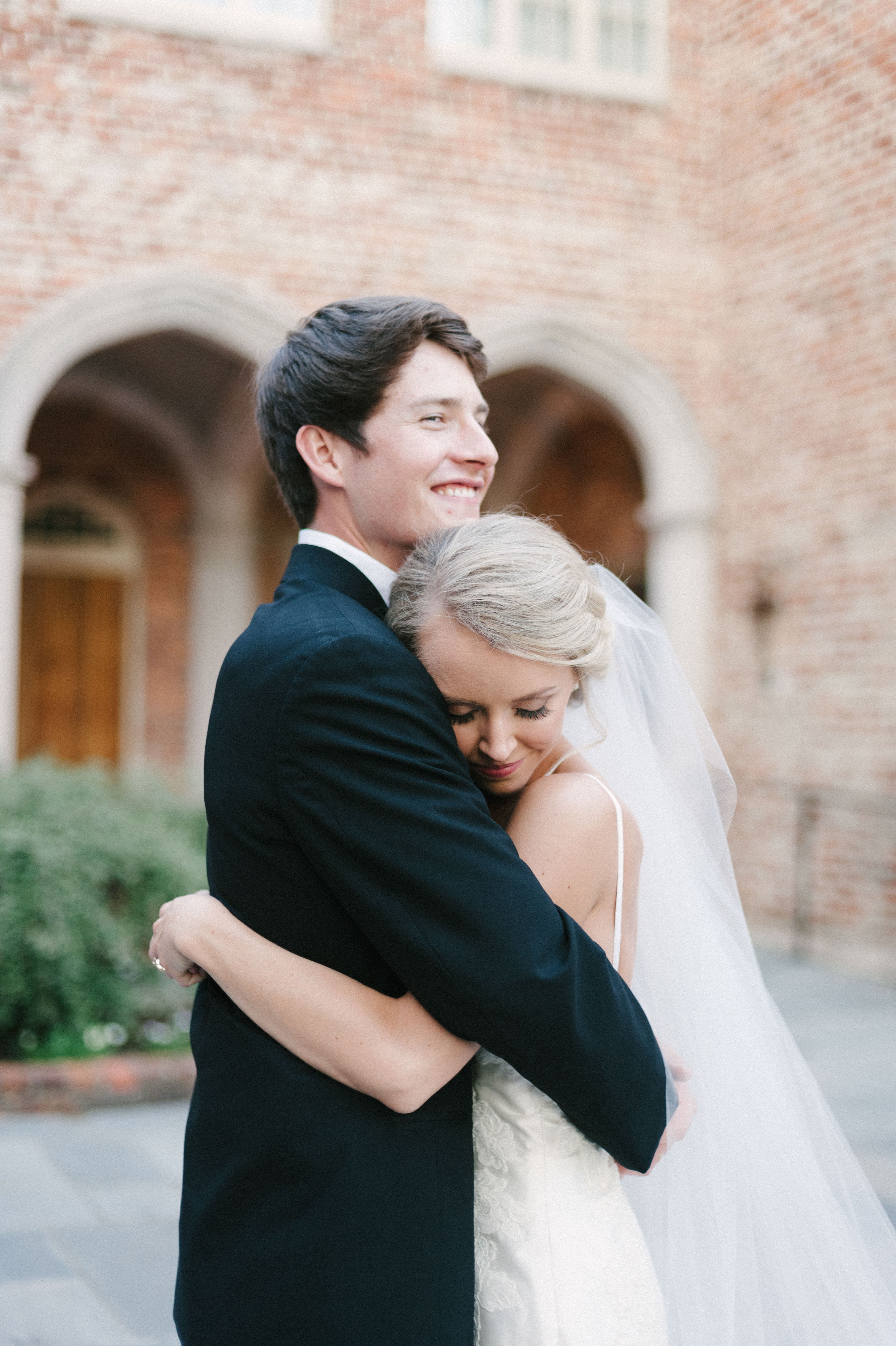 Southern wedding couples' portraits in Selma Alabama at First Baptist Church