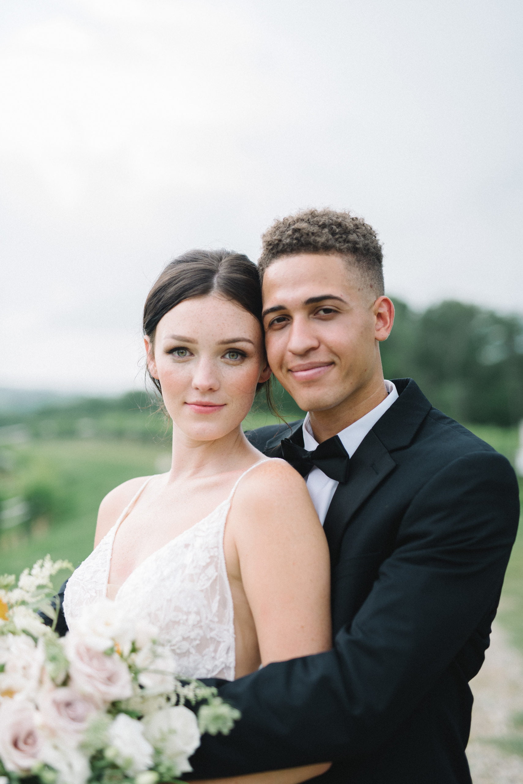 Stunning fine art bride and groom portrait