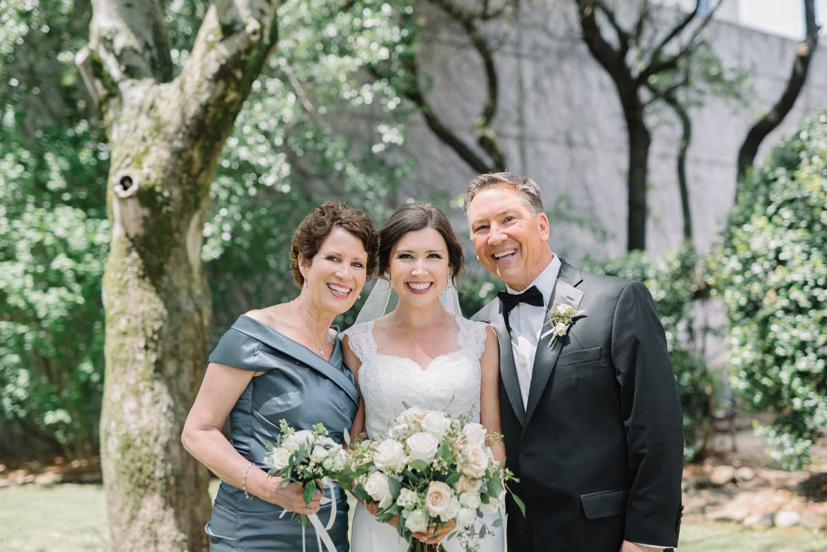 Bride and family photos at St Paul's Cathedral in Birmingham, AL