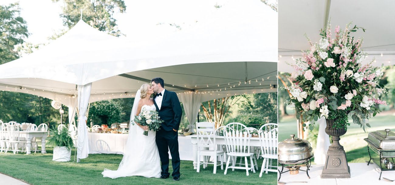 White tent wedding detail photos at Southern House and Garden venue