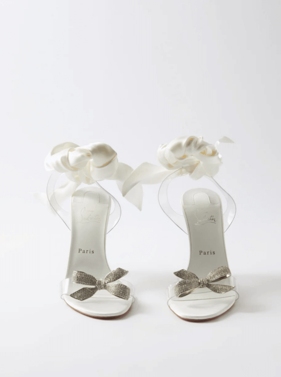 Christian Louboutin Astrinodo bridal shoes shiny and white